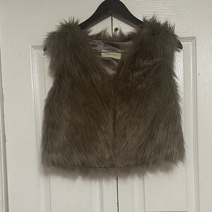 Honey Punch Brown Faux Fur Vest